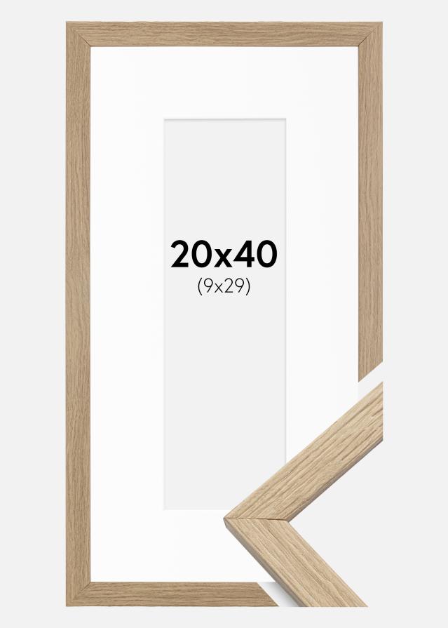 Rám Stylové Dub 20x40 cm - Pasparta Bílá 10x30 cm
