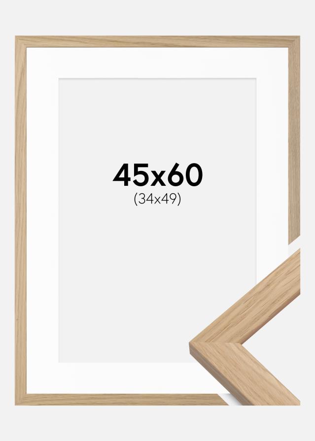 Rám Oak Wood 45x60 cm - Pasparta Bílá 35x50 cm