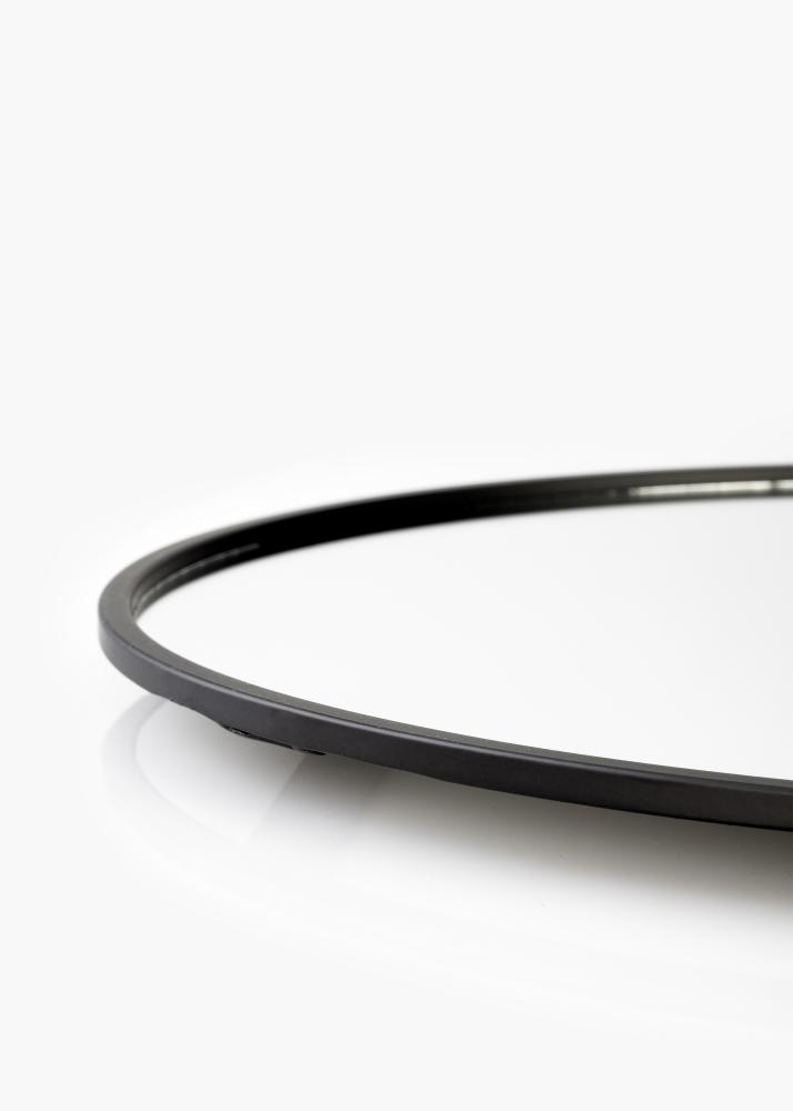 KAILA Kulatý Zrcadlo s police - Cerná 35x55 cm