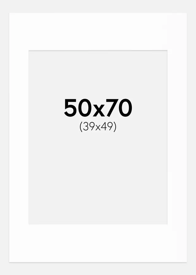 Pasparta Canson Bílá Bílý stred 50x70 cm (39x49)