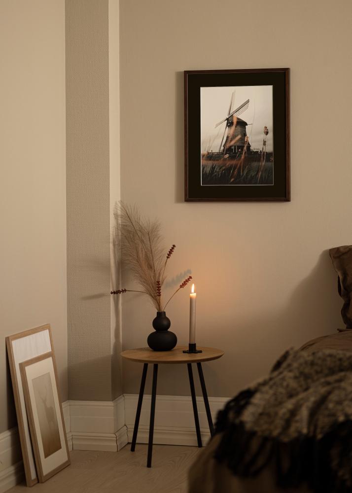 Rám E-Line Vlašký orech 30x40 cm - Pasparta Cerná 21x29,7 cm (A4)