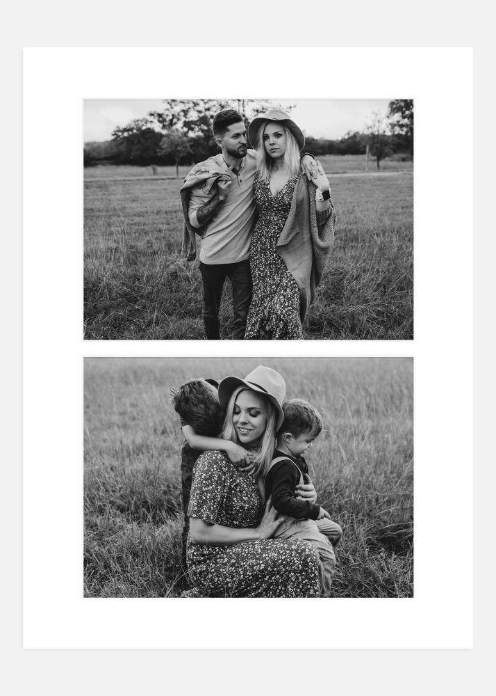 Pasparta Bílá 15x20 cm - Koláž 2 Obrazy (8x11 cm)