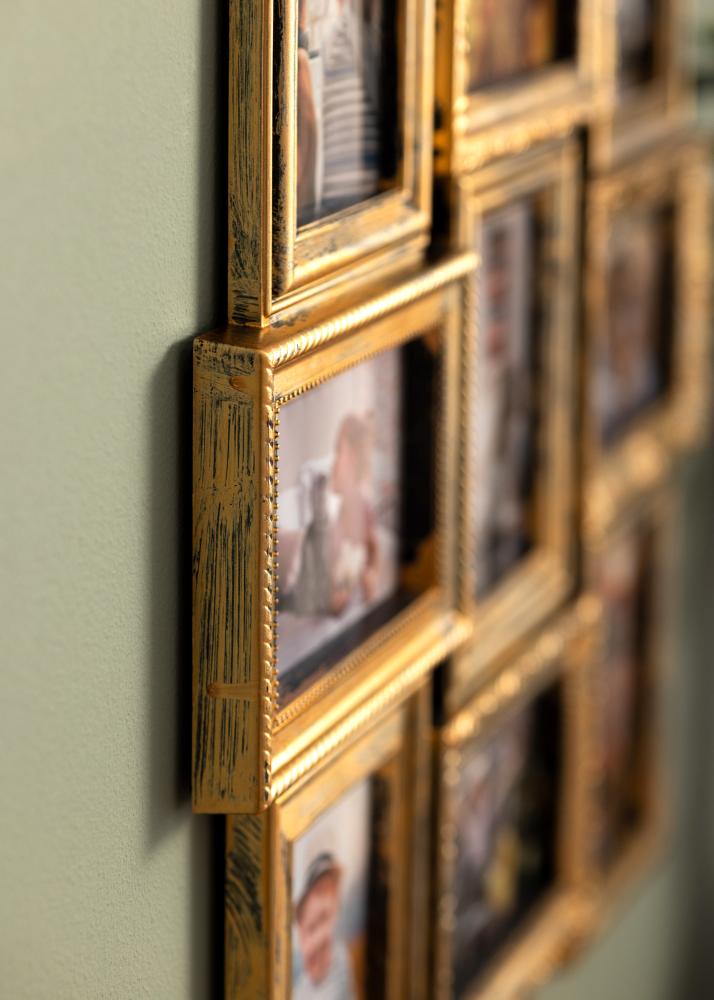 Retro Kolážový rám Matne Zlatá - 12 Obrazy