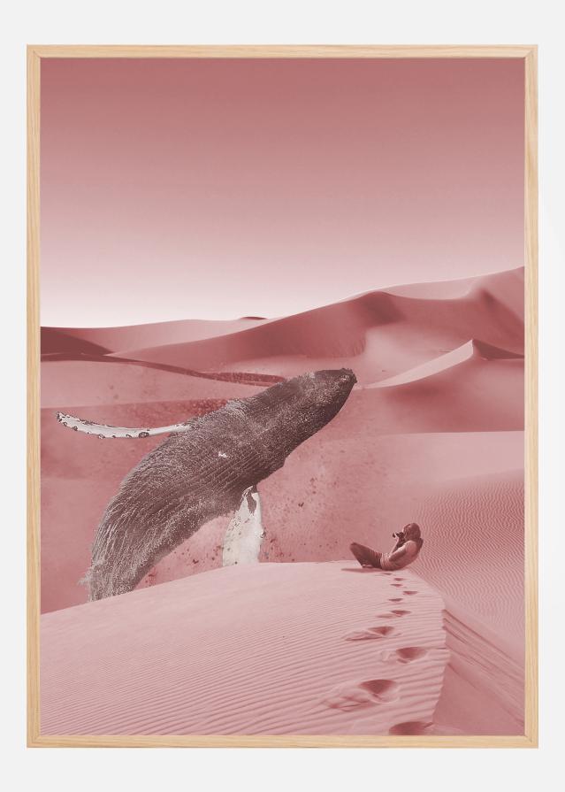 Whale in a pink desert Plakát