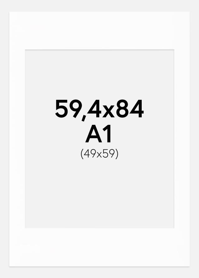 Pasparta Canson Bílá Bílý stred 59,4x84 cm (A1) (49x59)