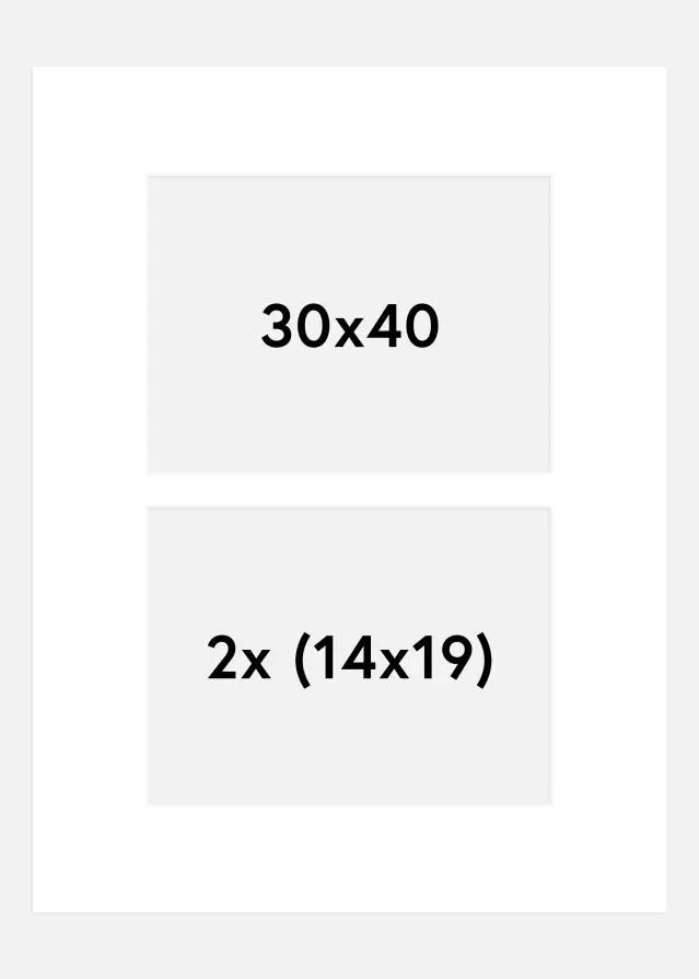 Pasparta Bílá 30x40 cm - Koláž 2 Obrazy (14x19 cm)