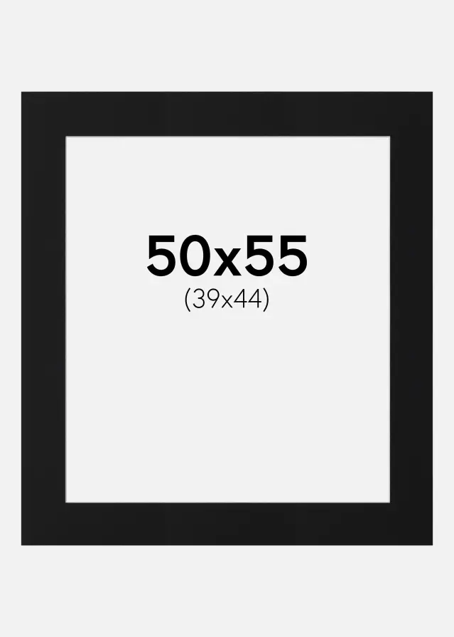 Pasparta Černý Standard (Bílé Jádro) 50x55 cm (39x44)