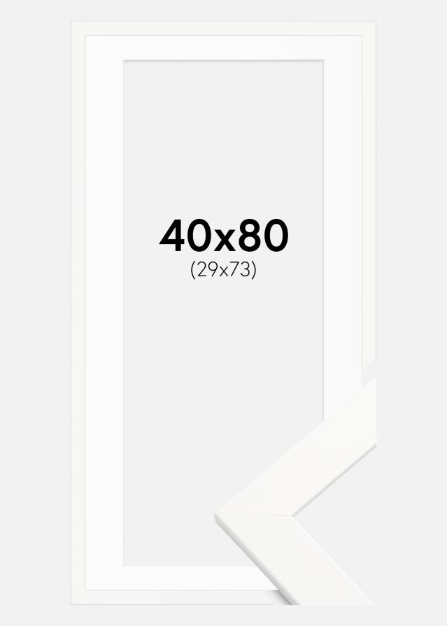 Rám Trendline Bílá 40x80 cm - Pasparta Bílá 30x74 cm