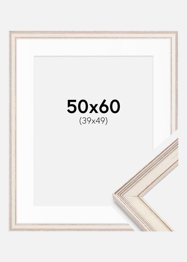 Rám Shabby Chic Bílá 50x60 cm - Pasparta Bílá 40x50 cm