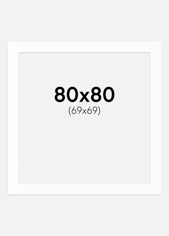Pasparta Bílá Bílý stred 80x80 cm (69x69)