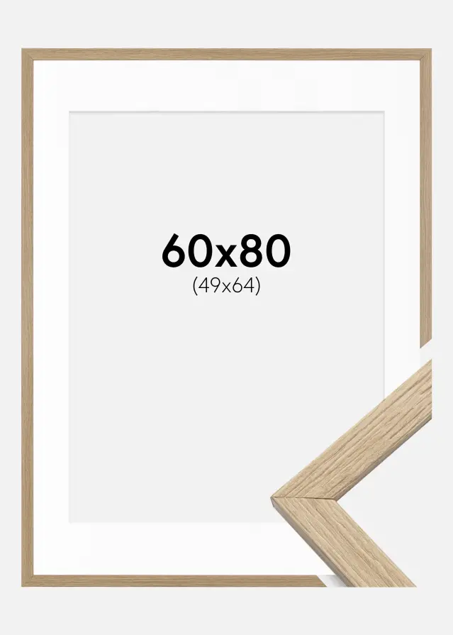 Rám Stylové Dub 60x80 cm - Pasparta Bílá 50x65 cm
