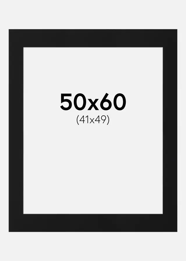 Pasparta Černý Standard (Bílé Jádro) 50x60 cm (41x49)