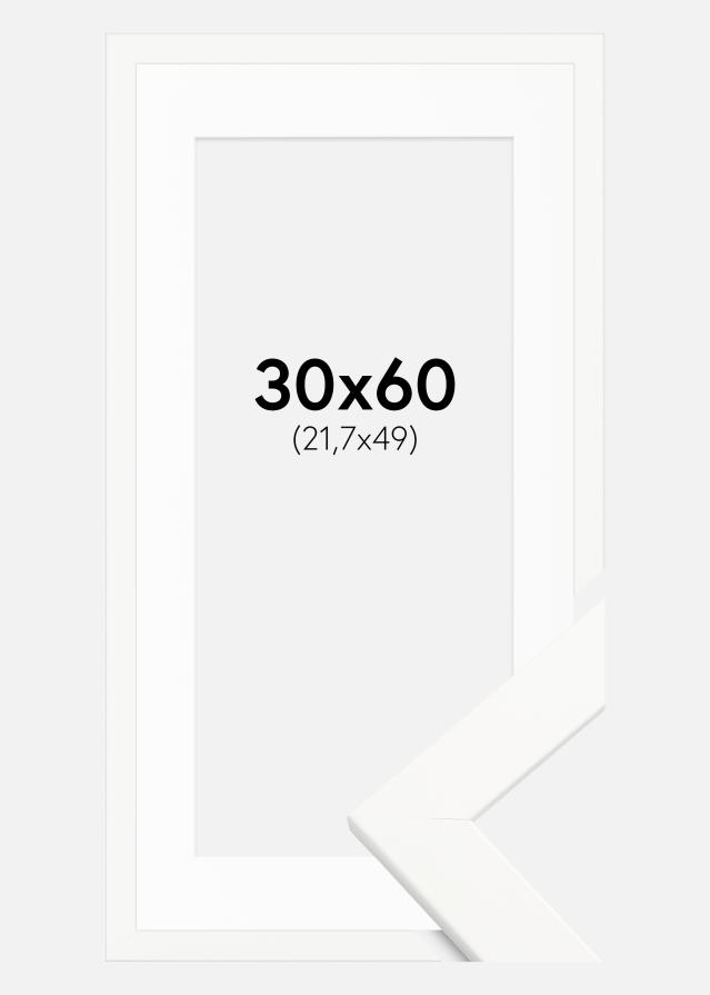Rám Trendline Bílá 30x60 cm - Pasparta Bílá 22,7x50 cm