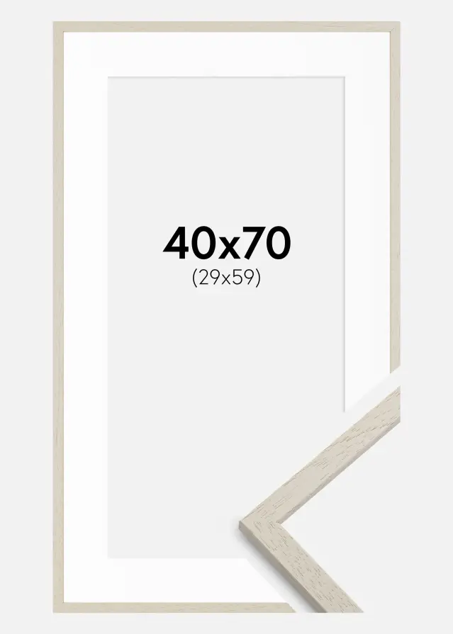 Rám Edsbyn Písek 40x70 cm - Pasparta Bílá 30x60 cm