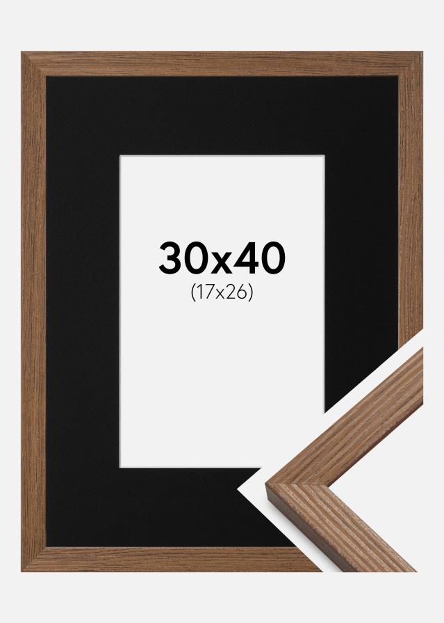 Rám Fiorito Tmavý Dub 30x40 cm - Pasparta Cerná 18x27 cm