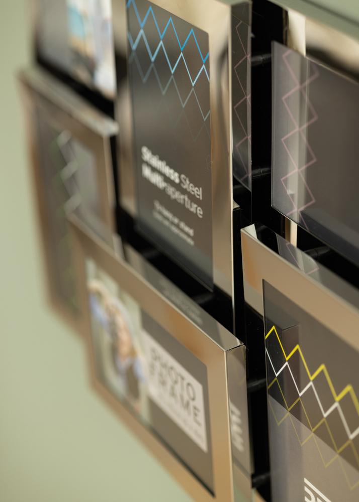 Stainless Steel Kolážový rám Stríbrná - 6 Obrazy