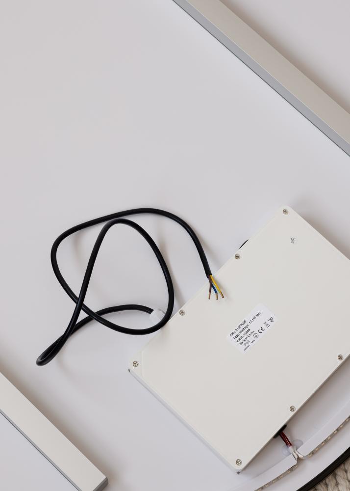 KAILA Zrcadlo Circle LED Cerná 80 cm Ø