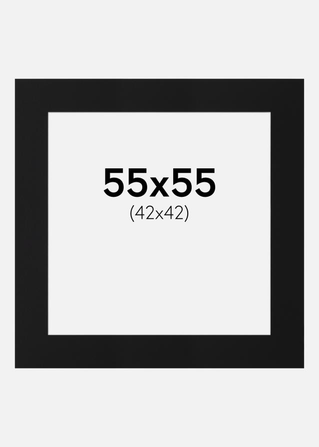 Pasparta Černý Standard (Bílé Jádro) 55x55 cm (42x42)