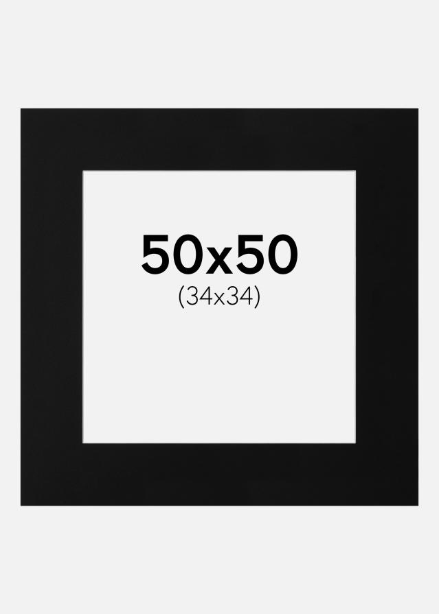 Pasparta Cerná Standardní Bílý stred 50x50 cm (34x34)