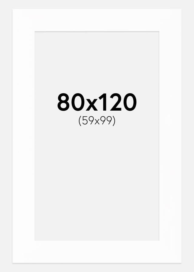 Pasparta Bílá Bílý stred 80x120 cm (59x99)