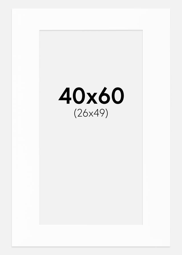 Pasparta Bílá Bílý stred 40x60 cm (24x49)