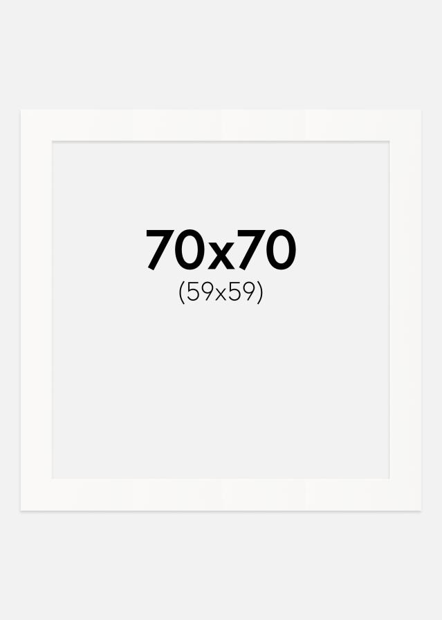 Pasparta Offwhite Bílý stred 70x70 cm (59x59)