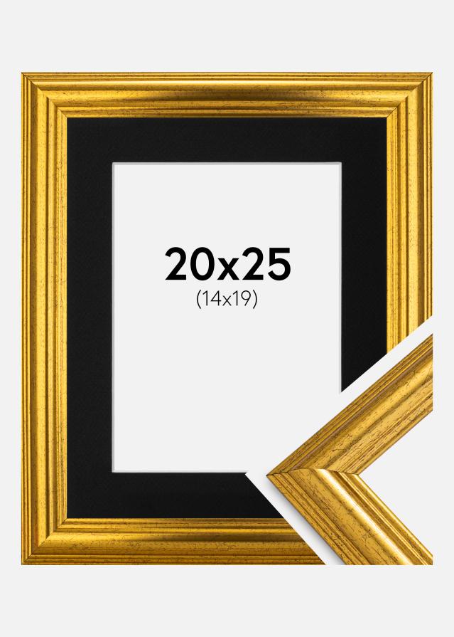 Rám Västkusten Zlatá 20x25 cm - Pasparta Cerná 15x20 cm