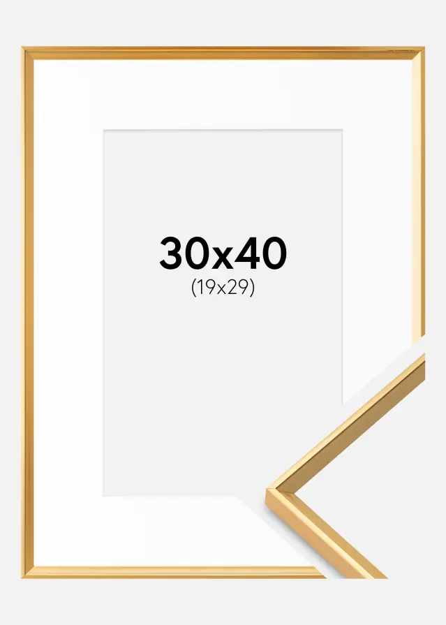 Rám Desire Zlatá 30x40 cm - Pasparta Bílá 20x30 cm