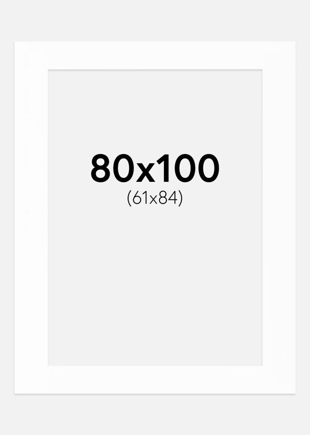 Pasparta Bílá Bílý stred 80x100 cm (61x84)