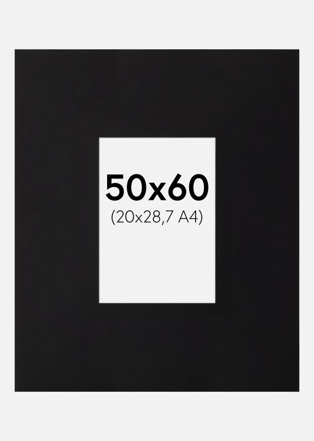 Pasparta XXL Cerná Bílý stred 50x60 cm (20x28,7)