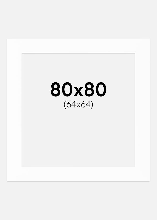 Pasparta Bílá Bílý stred 80x80 cm (64x64)