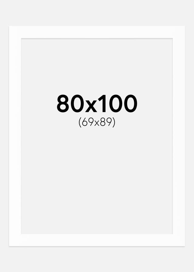 Pasparta Bílá Bílý stred 80x100 cm (69x89)