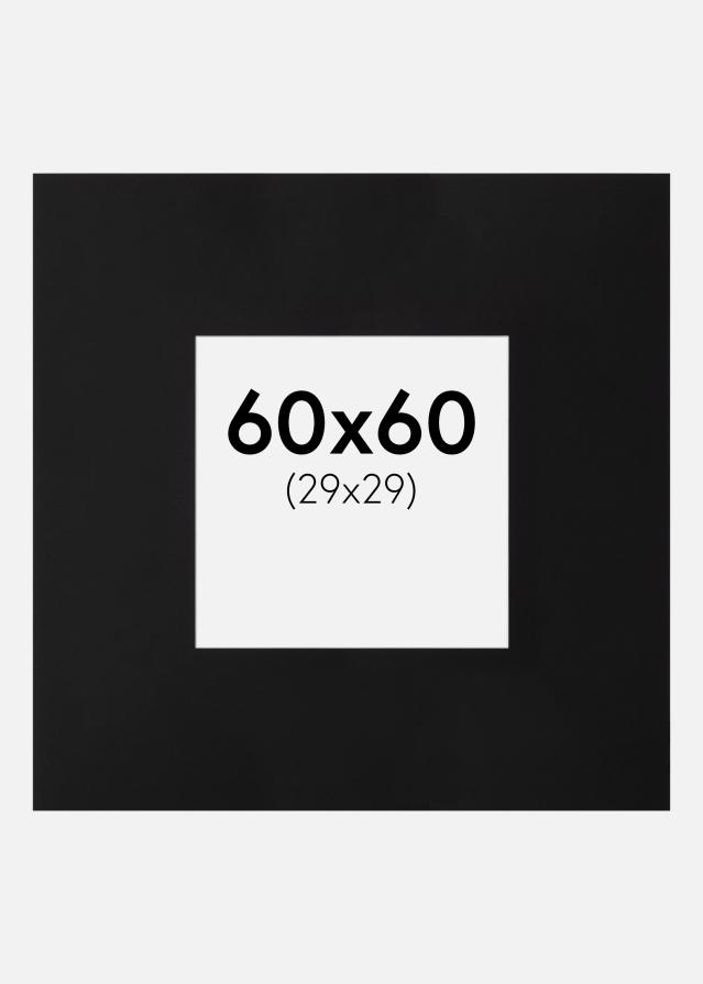 Pasparta XXL Cerná Bílý stred 60x60 cm (29x29)