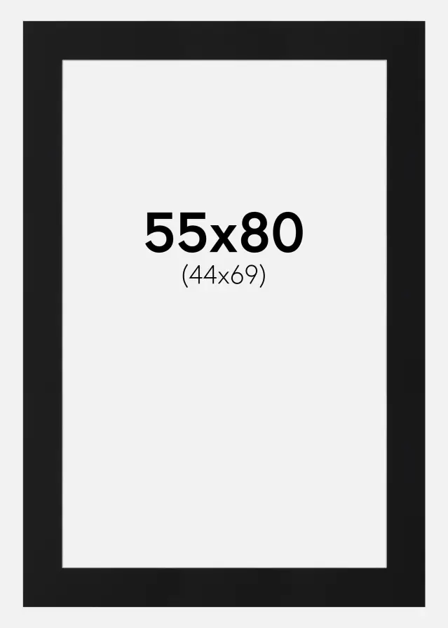 Pasparta Černý Standard (Bílé Jádro) 55x80 cm (44x69)