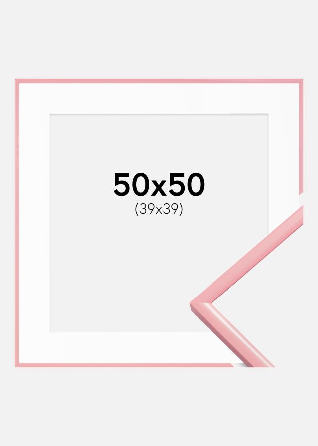 Rám New Lifestyle Ružová 50x50 cm - Pasparta Bílá 40x40 cm