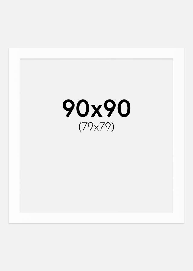 Pasparta Bílá Bílý stred 90x90 cm (79x79)