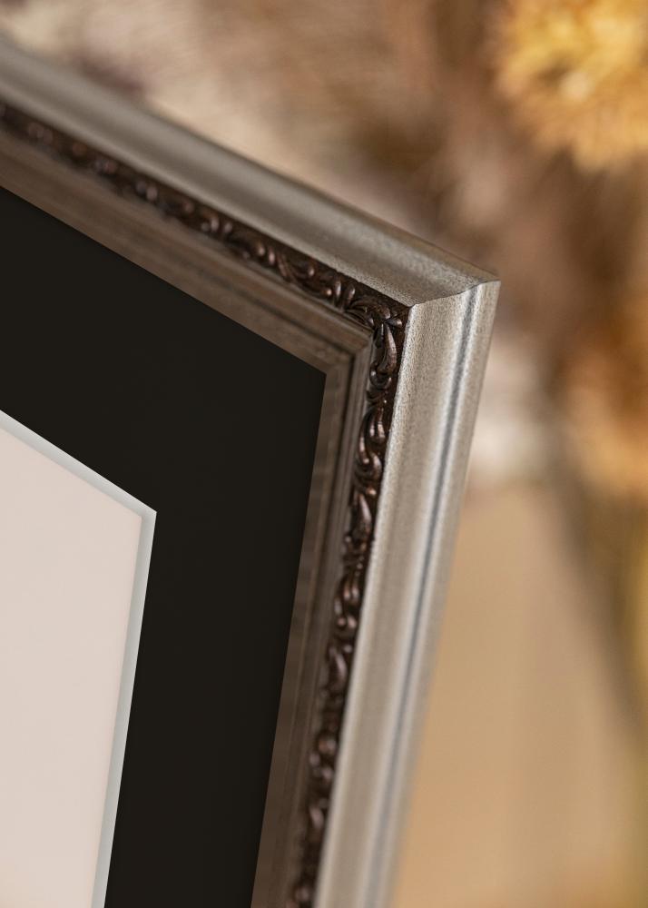 Rám Abisko Stríbrná 24x30 cm - Pasparta Cerná 18x24 cm