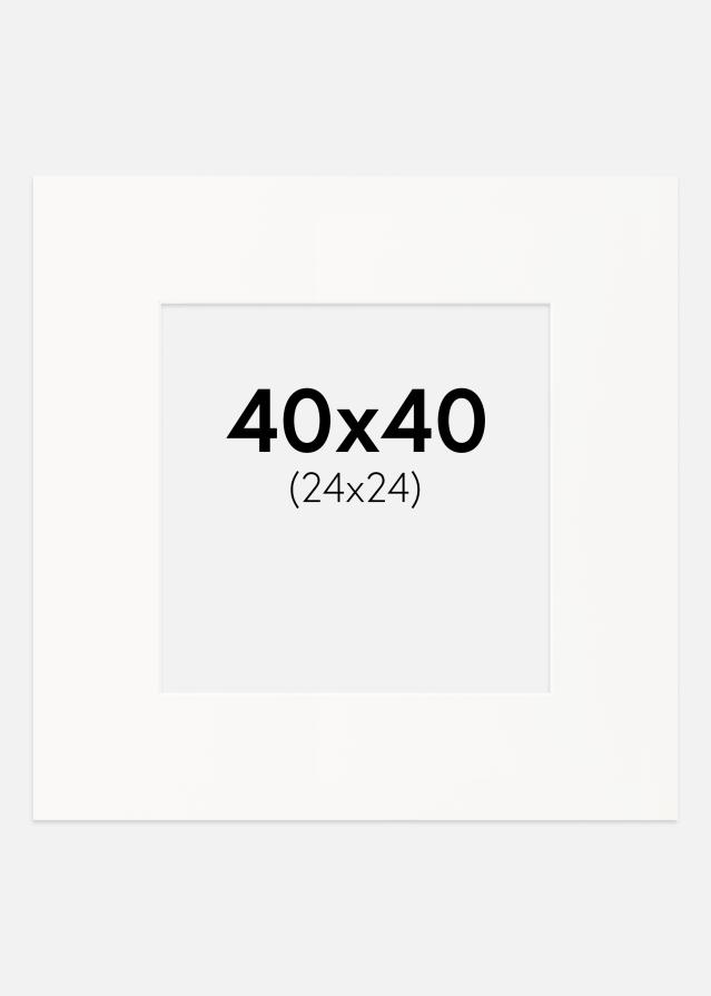 Pasparta Offwhite Bílý stred 40x40 cm (24x24)