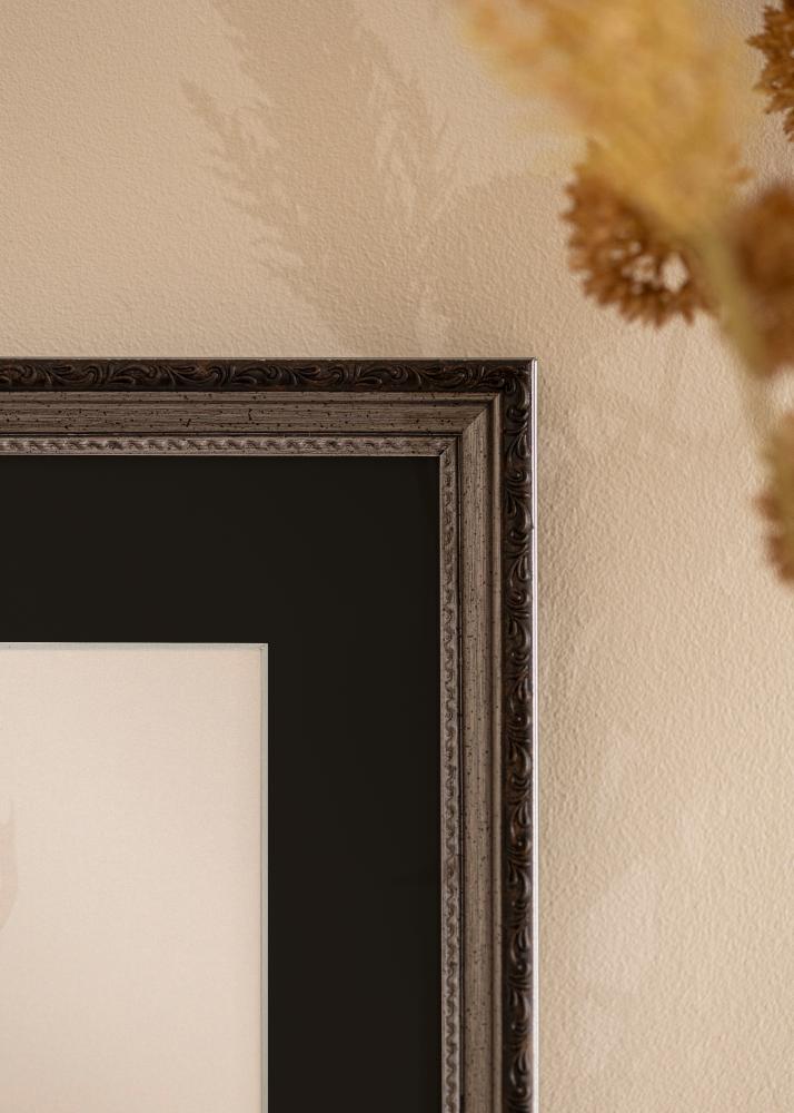 Rám Abisko Stríbrná 24x30 cm - Pasparta Cerná 18x24 cm