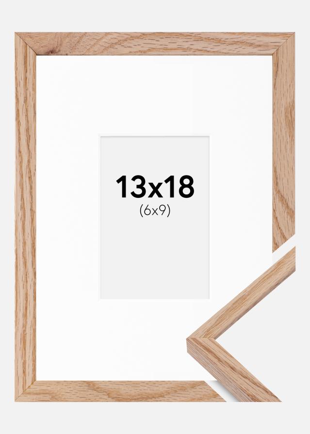 Rám E-Line Dub 13x18 cm - Pasparta Bílá 7x10 cm