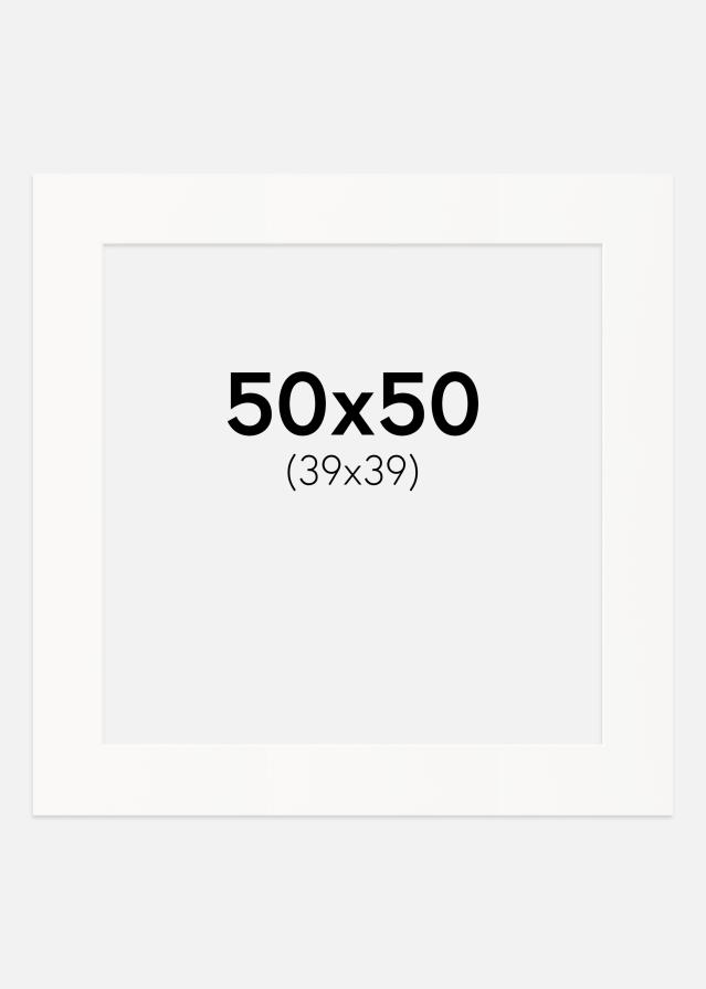 Pasparta Offwhite Bílý stred 50x50 cm (39x39)