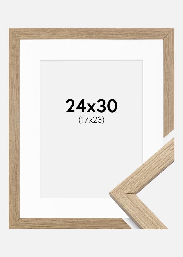 Rám Stylové Dub 24x30 cm - Pasparta Bílá 18x24 cm