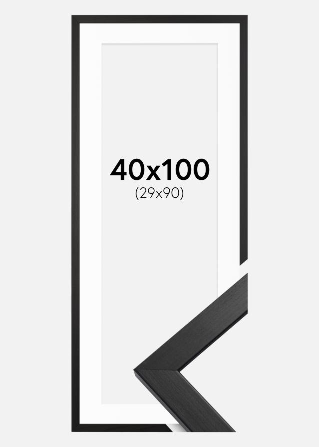 Rám Stylové Cerná 40x100 cm - Pasparta Bílá 30x91 cm