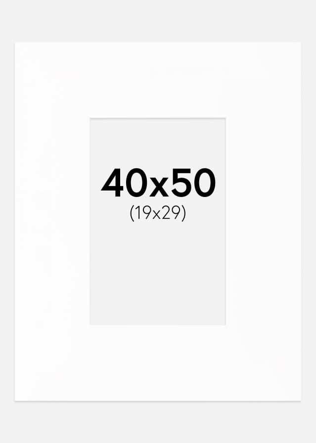 Pasparta XL Bílá Bílý stred 40x50 cm (19x29)