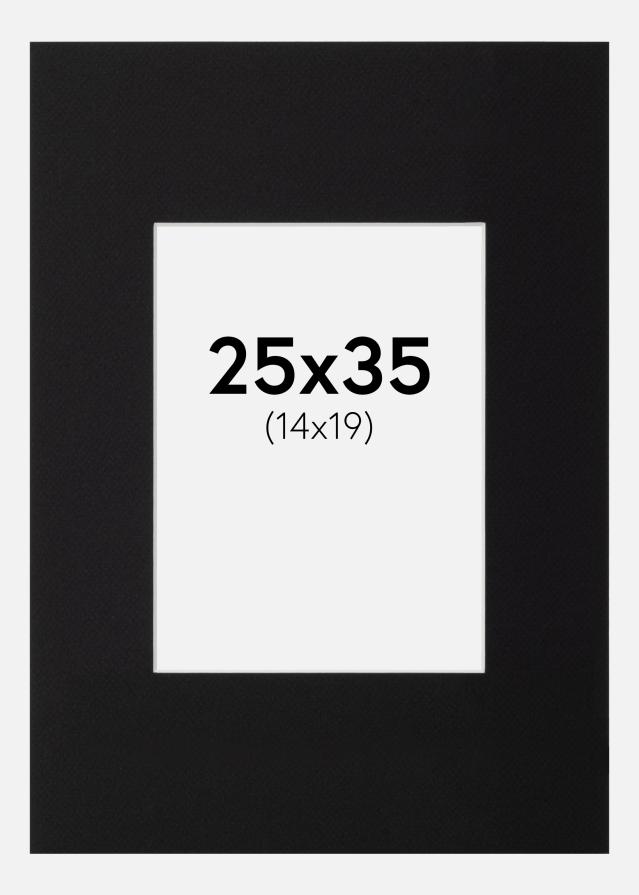 Pasparta XL Cerná Bílý stred 25x35 cm (14x19)