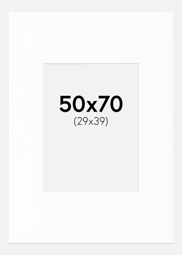 Pasparta XL Bílá Bílý stred 50x70 cm (29x39)