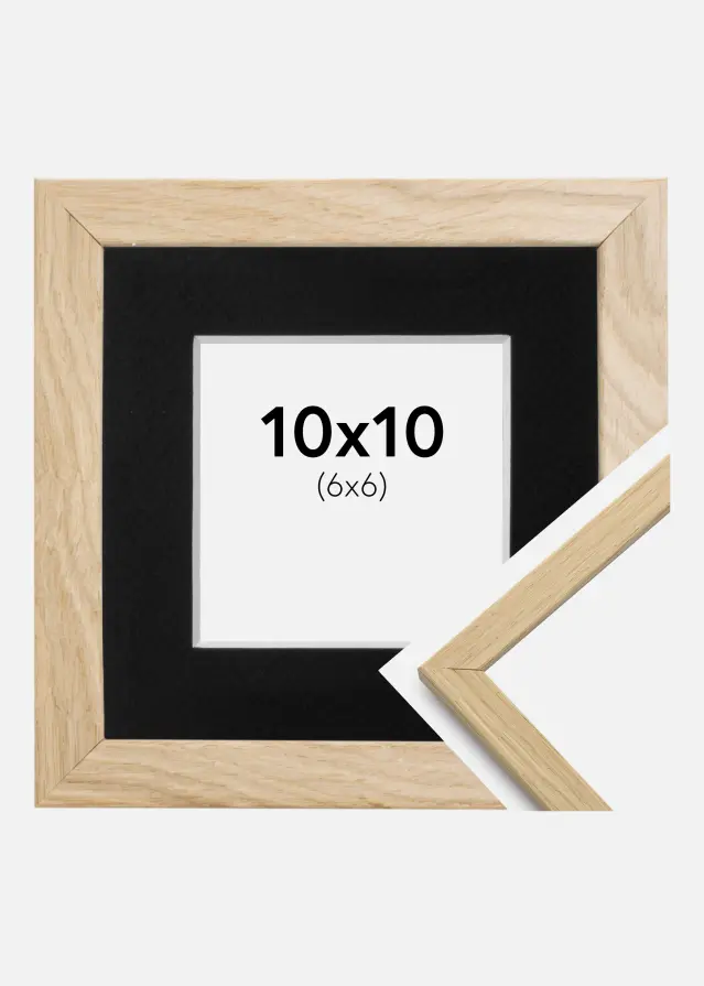 Rám Edsbyn Dub 10x10 cm - Pasparta Cerná 7x7 cm