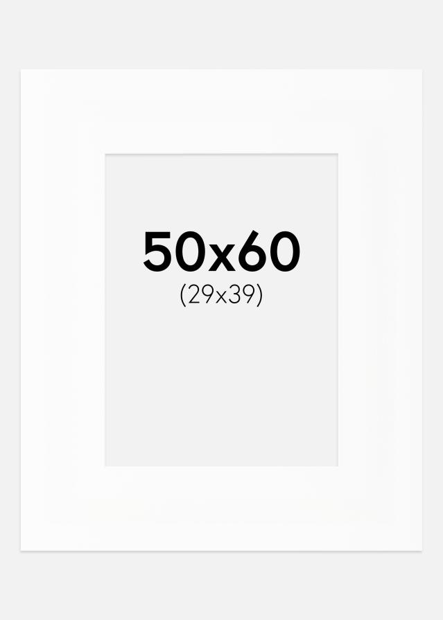 Pasparta XL Standardní Bílá Bílý stred 50x60 cm (29x39)