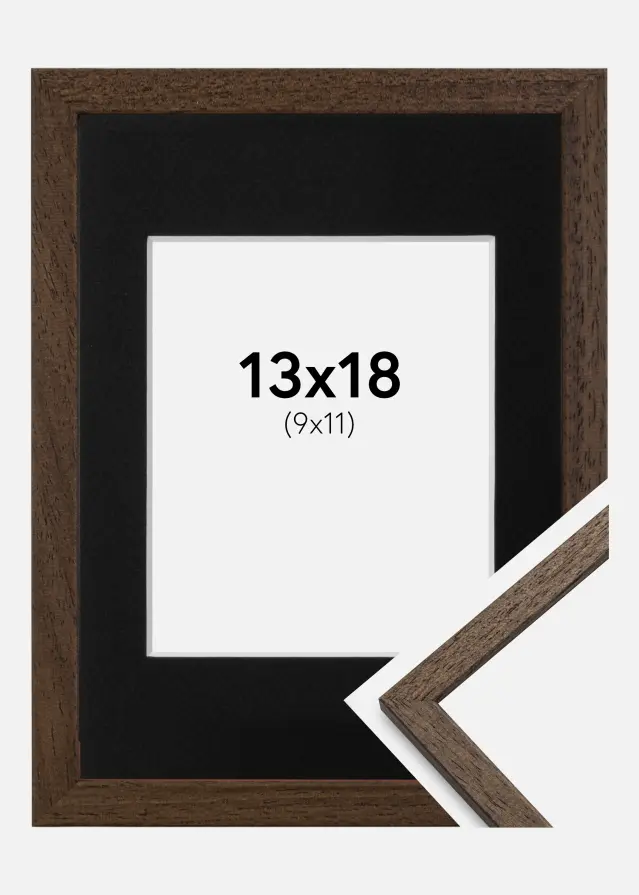 Rám Edsbyn Vlašký orech 13x18 cm - Pasparta Cerná 10x12 cm