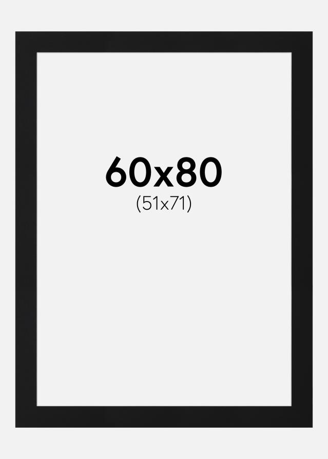 Pasparta Černý Standard (Bílé Jádro) 60x80 cm (51x71)